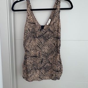Brown patterned tank top